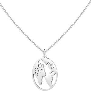 2 ladies Globes stainless steel necklaces 5 coin necklaces